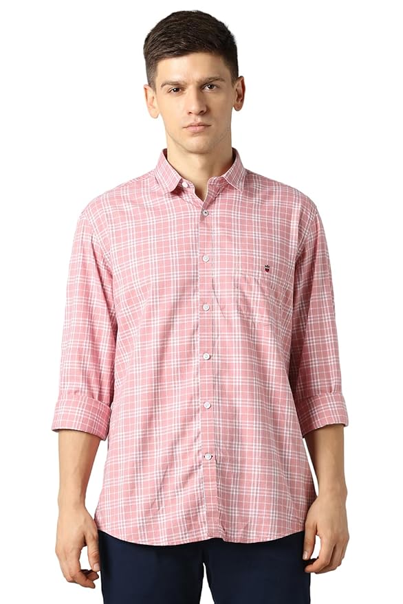Louis Philippe Men's Premium Cotton Silk Touch Slim fit
